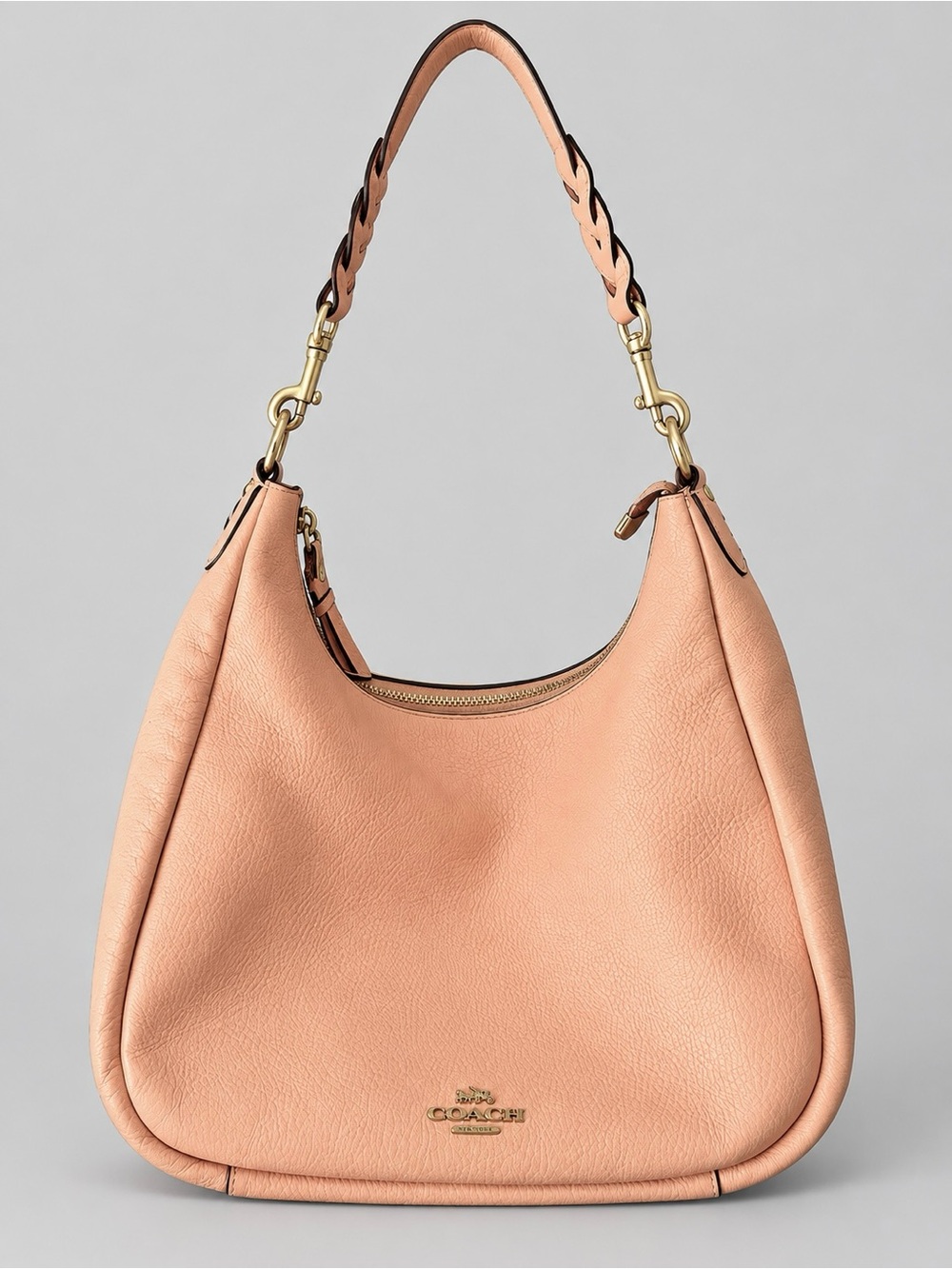 Coach Jules Pebbled Leather Hobo Shoulder Bag in Faded Blush Pink C9190 - Picture 3 of 6